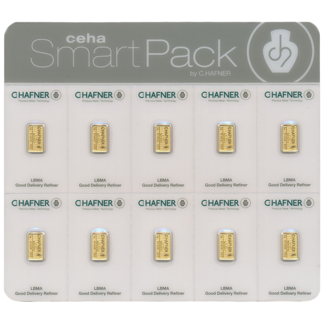 C.Hafner SmartPack, 10 × 2g Goldbarren, 999,9 Feingold